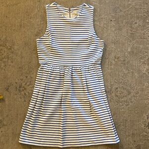 J Crew Factory Striped Pleated Ponte Dress - Size L